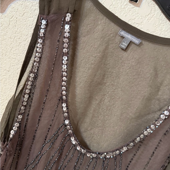 Charlotte Russe Taupe Beaded Sheer Camisole - Picture 4 of 4
